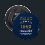 40th Birthday Born 1983 Legend Blue Gold Retro Bottle Opener<br><div class="desc">Vintage design bottle opener. Add the name and year creating a unique birthday celebration item. Team this up with the matching gifts,  party accessories,  and clothing available in our store www.zazzle.com/store/thecelebrationstore</div>