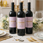 40th Birthday Born 1986 Add Name Pink Grey Wine Label<br><div class="desc">Personalized Birthday add your name and year sparkling wine label. Edit the name and year with the template provided. A wonderful custom pink birthday party item. More gifts and party supplies available with the "setting standards" design in the store.</div>