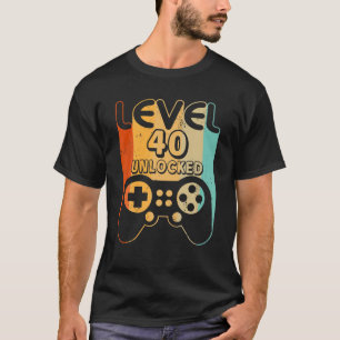 40Th Birthday Boys Level 40 Unlocked T-Shirt