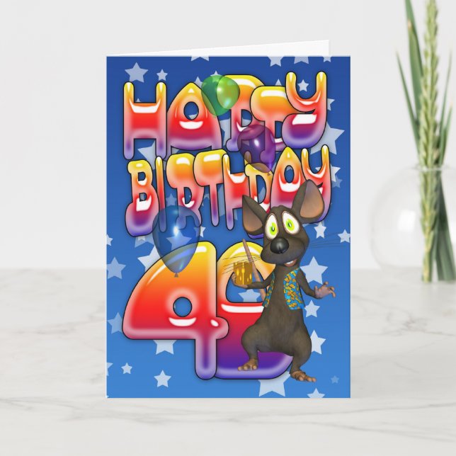 40th Birthday Card, Happy Birthday Card (Front)