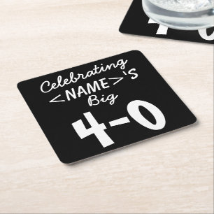 40th Birthday Celebrate Personalized Paper Coaster