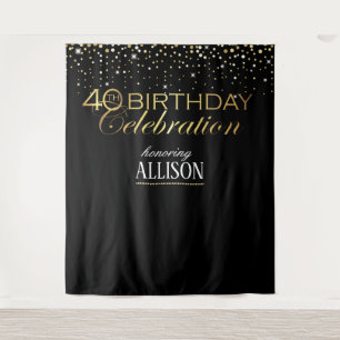 40th Birthday celebration photo backdrop Tapestry