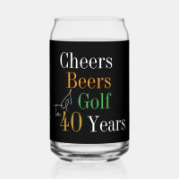 40th Birthday Cheers and Beers Golf Black and Gold