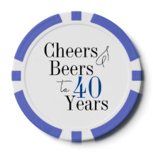 40th Birthday Cheers and Beers Party Blue