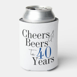 40th Birthday Cheers and Beers Simple Party Can Cooler
