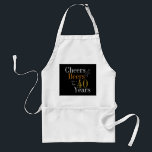 40th Birthday Cheers Beers Black Gold Party Standard Apron<br><div class="desc">This is a cool and modern, 40th birthday party design. The design has a black background, with white, gold and orange coloured typography. Perfect for a cool and fun, 40th birthday party gift, party favour, keepsake or accessory. This design is fully customizable, simply use the personalize this button to change...</div>