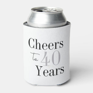 40th Birthday Cheers Minimal Birthday Party Favor Can Cooler