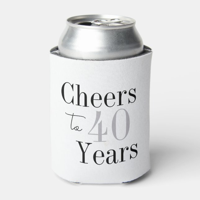 40th Birthday Cheers Minimal Birthday Party Favour Can Cooler (Can Front)