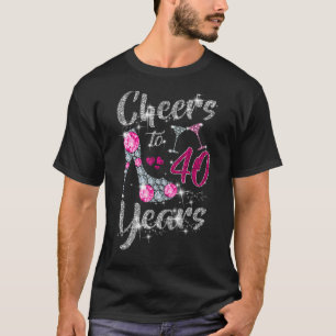 40th Birthday   Cheers To 40 Year Old Wine high he T-Shirt