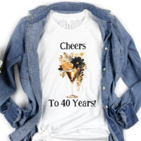 40th Birthday Cheers to 40 Years Champagne Glass