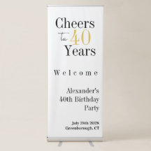 40th Birthday Cheers to 40 Years Minimal Party