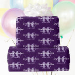 40th Birthday Chic Purple Custom Wrapping Paper<br><div class="desc">This chic,  purple,  customizable gift wrap is perfect for a 40th Birthday,  or any other milestone birthday... just customize the text and year for the most uniquely personalized gift decoration imaginable.</div>
