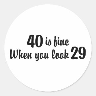 40th Birthday Classic Round Sticker