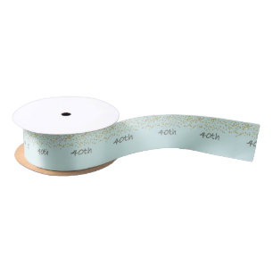 40th Birthday Confetti Satin Ribbon