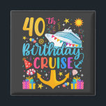 40th Birthday Cruise B-Day Party Square Magnet<br><div class="desc">40th Birthday Cruise B-Day Party Funny design Gift Classic Square Magnet Classic Collection.</div>