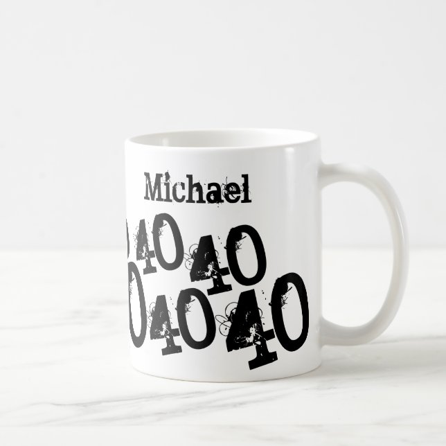 40th Birthday Custom Name Coffee Mug (Right)