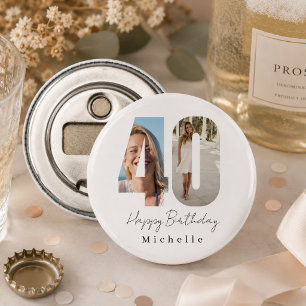 40th Birthday Custom Photo Bottle Opener