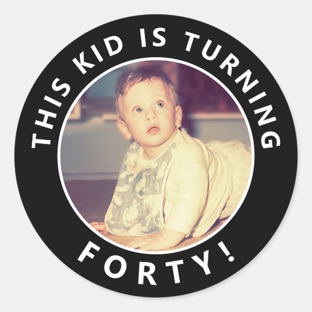 40th Birthday Custom Photo Stickers (Front)