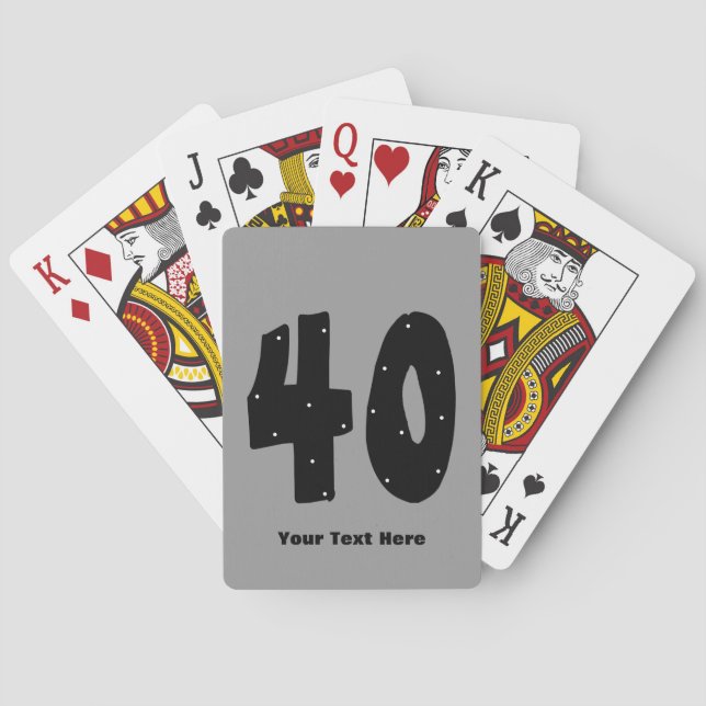 40th Birthday (customizable) Playing Cards (Back)