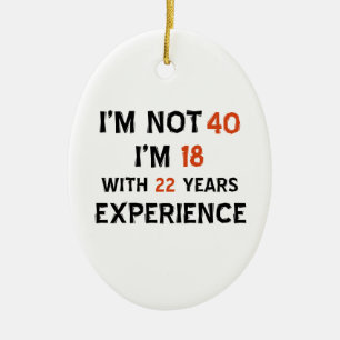 40th birthday designs ceramic ornament