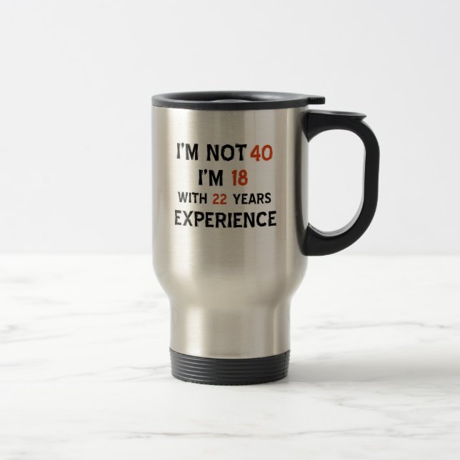 40th birthday designs travel mug (Right)