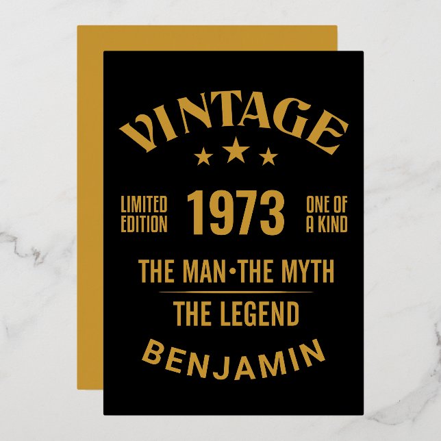 40th Birthday, editable year, for him (Front/Back)