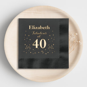 40th Birthday Fabulous at 40  Foil Napkins