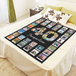 40th Birthday Family Photo Collage 47 Photographs Fleece Blanket<br><div class="desc">Personalized gift fleece blanket with 47 photos of your choice. A wonderful gift idea to commemorate a 40th birthday for that special person. TOP TIP: If you Pre-crop your photos into a square shape before you upload them you have control of how they look. No problem if you can't do...</div>