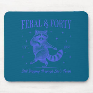 40th birthday feral and forty raccoon est. 1986 mouse pad