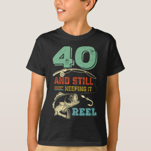 40th Birthday Fishing Turning 40 Fisherman Mens Pu T-Shirt