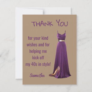 40th birthday Flat Thank You Card
