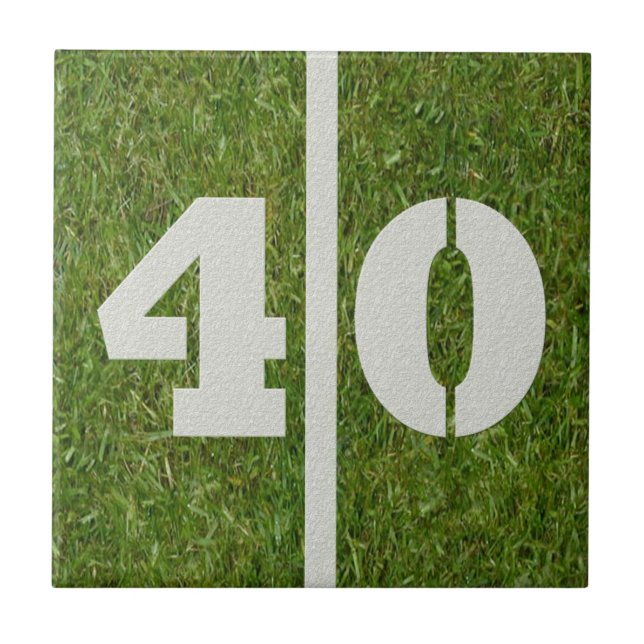 40th Birthday Football Customizable Tile (Front)