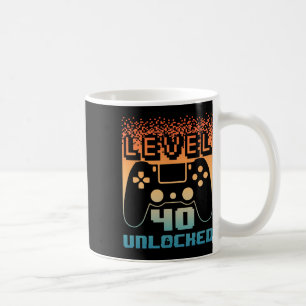 40th Birthday For Men Level 40 Unlocked Gamer 40 Y Coffee Mug