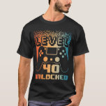 40th Birthday For Men Level 40 Unlocked Gamer 40 Y T-Shirt<br><div class="desc">40th Birthday For Men Level 40 Unlocked Gamer 40 Year Old 2</div>