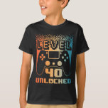 40th Birthday For Men Level 40 Unlocked Gamer 40 Y T-Shirt<br><div class="desc">40th Birthday For Men Level 40 Unlocked Gamer 40 Year Old 2</div>
