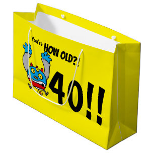 40th Birthday Funny Age Joke Large Gift Bag
