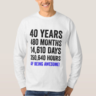 40th Birthday // Funny Men’s Birthday Countdown T-Shirt