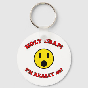 40th Birthday Gag Gifts Keychain