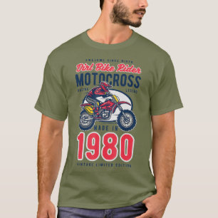40th Birthday Gift 1980 Vintage Dirt Bike Racing T-Shirt
