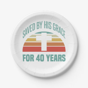 40th Birthday Gift For Christians Paper Plate