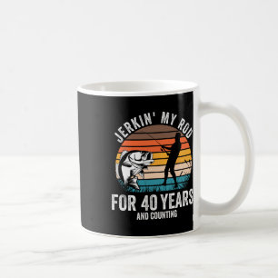 40th Birthday Gift For Fisherman Men Funny Fishing Coffee Mug