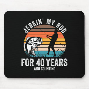 40th Birthday Gift For Fisherman Men Funny Fishing Mouse Pad