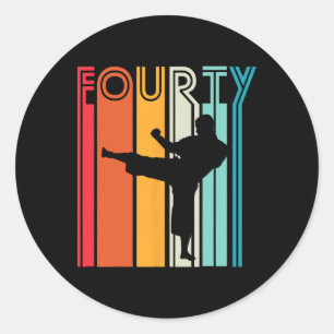 40th Birthday Gift Karate Retro Taekwondo Martial Classic Round Sticker