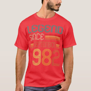 40th Birthday Gifts Legend Since September 1982 40 T-Shirt