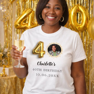 40th birthday gold photo T-Shirt