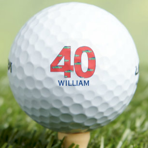 40th birthday golf balls 40 years cars initials
