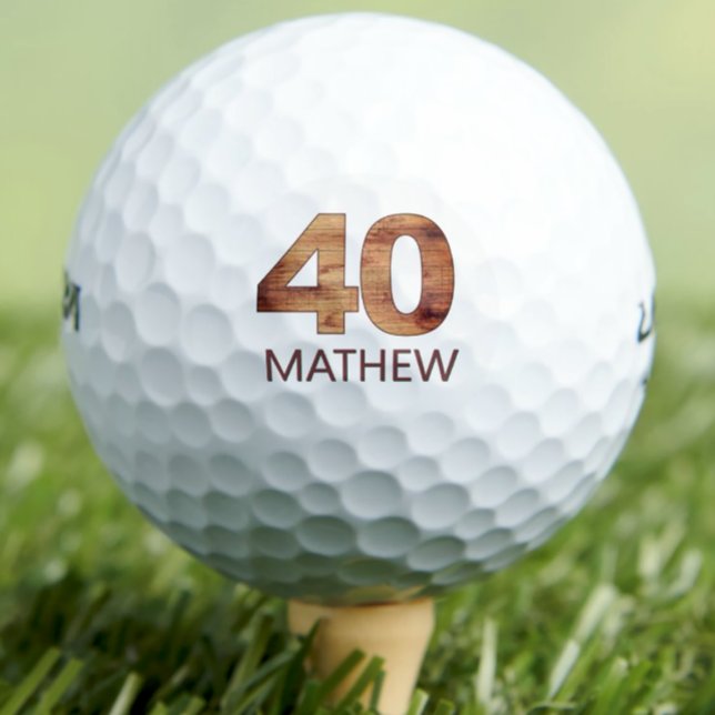 40th birthday golf balls 40 years golfer wood gift (Creator Uploaded)