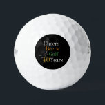 40th Birthday Golf Cheers and Beers Black and Gold Balls<br><div class="desc">This is a cool and modern, 40th birthday, golf design. It is a simple, minimal design, in classic black and gold typography with pops of orange and green. Perfect for a cool and fun, golf and beer themed, 40th birthday gift or party accessory and ideal as birthday keepsakes or party...</div>