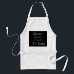 40th Birthday Golf Cheers Beers Typography Standard Apron<br><div class="desc">This is a cool, modern, 40th birthday typography design. It has a golf and beer theme. The design has a black background, with pops of orange, green and gold coloured typography. Perfect for a cool and fun, golf and beer themed, 40th birthday gift, party accessory or keepsake. It's fully customizable,...</div>