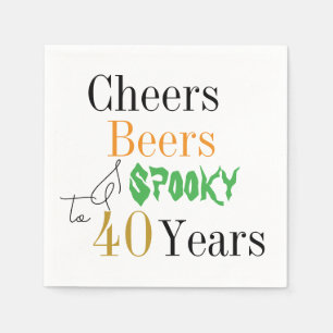 40th Birthday Halloween Cheers Spooky Party Napkin